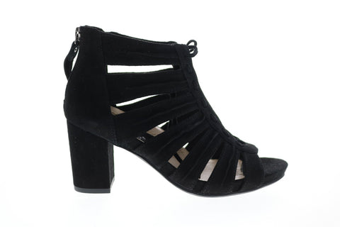 Earthies Saletto SALETTO-BLK Womens Black Suede Zipper Pumps Heels Shoes