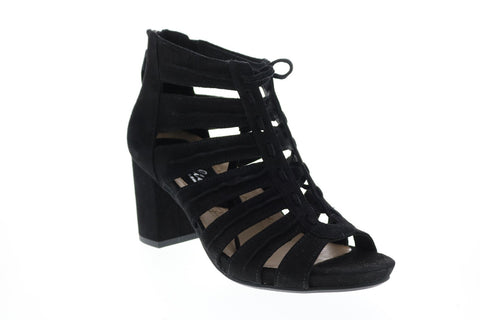 Earthies Saletto SALETTO-BLK Womens Black Suede Zipper Pumps Heels Shoes