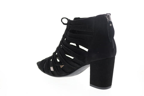 Earthies Saletto SALETTO-BLK Womens Black Suede Zipper Pumps Heels Shoes