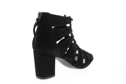 Earthies Saletto SALETTO-BLK Womens Black Suede Zipper Pumps Heels Shoes