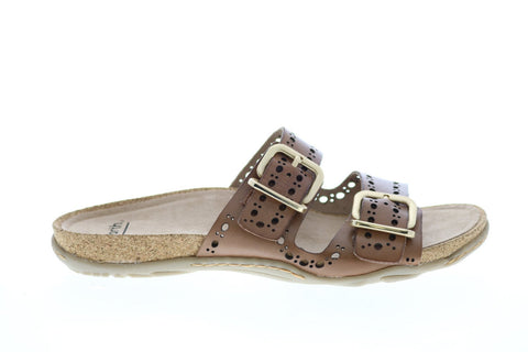 Earth Inc. Sand Havana Eco Calf Womens Brown Leather Strap Sandals Shoes