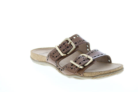 Earth Inc. Sand Havana Eco Calf Womens Brown Leather Strap Sandals Shoes