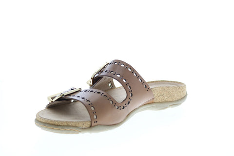 Earth Inc. Sand Havana Eco Calf Womens Brown Leather Strap Sandals Shoes