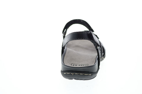 Earth Sand Maui Leather Womens Black Strap Slingback Sandals Shoes