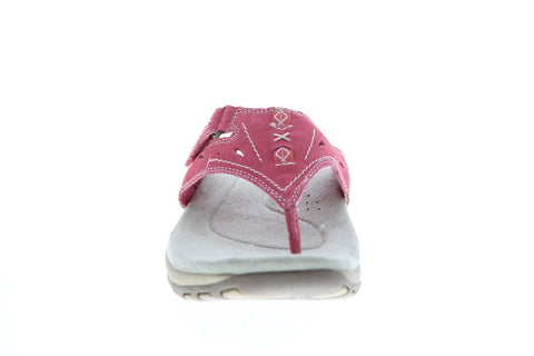 Earth Origins Sara Womens Red Wide Suede Slip On Flip-Flops Sandals Shoes