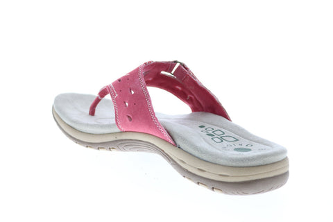 Earth Origins Sara Womens Red Wide Suede Slip On Flip-Flops Sandals Shoes