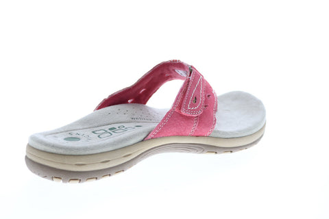 Earth Origins Sara Womens Red Wide Suede Slip On Flip-Flops Sandals Shoes