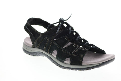 Earth Origins Sassy Womens Black Narrow Leather Gladiator Sandals Shoes