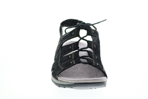 Earth Origins Sassy Womens Black Narrow Leather Gladiator Sandals Shoes