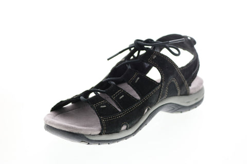 Earth Origins Sassy Womens Black Narrow Leather Gladiator Sandals Shoes