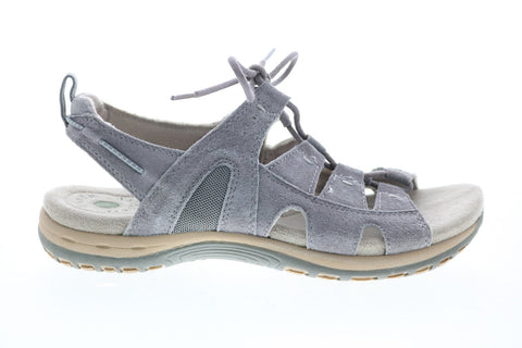 Earth Origins Sassy Womens Gray Suede Slip On Gladiator Sandals Shoes