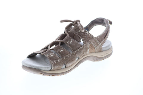 Earth Origins Sassy Womens Brown Wide Leather Gladiator Sandals Shoes