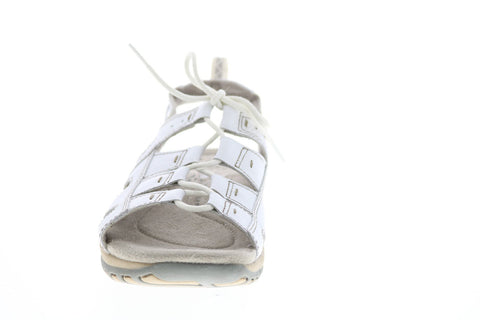 Earth Origins Sassy Womens White Narrow Leather Gladiator Sandals Shoes