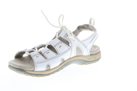 Earth Origins Sassy Womens White Narrow Leather Gladiator Sandals Shoes