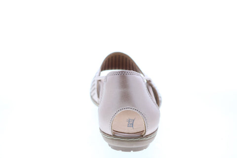 Earth Shelly Slip On Womens Pink Leather Strap Sandals Shoes