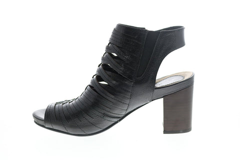 Earthies Siena SIENA-BLK Womens Black Leather Zipper Pumps Heels Shoes