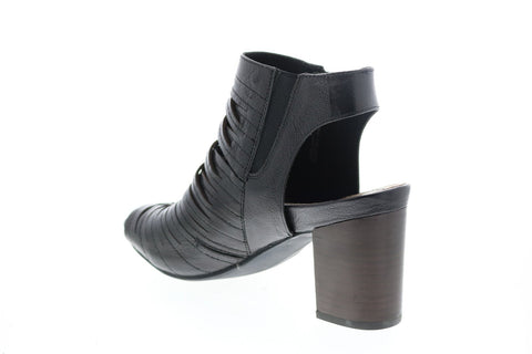 Earthies Siena SIENA-BLK Womens Black Leather Zipper Pumps Heels Shoes