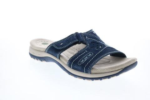 Earth Origins Sizzle Womens Blue Narrow Suede Flip-Flop Sandals Shoes