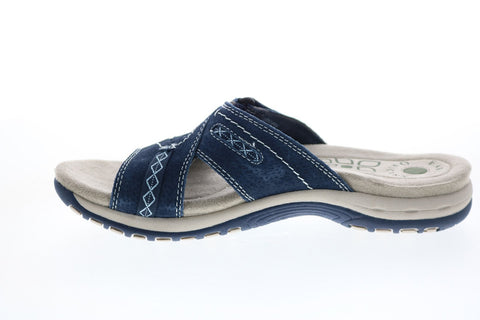 Earth Origins Sizzle Womens Blue Narrow Suede Flip-Flop Sandals Shoes