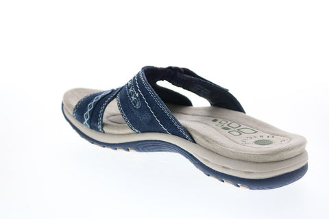 Earth Origins Sizzle Womens Blue Narrow Suede Flip-Flop Sandals Shoes