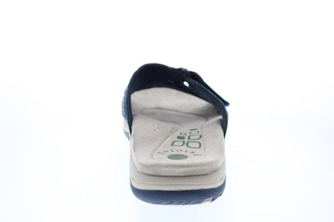 Earth Origins Sizzle Womens Blue Narrow Suede Flip-Flop Sandals Shoes