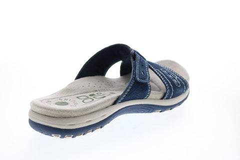 Earth Origins Sizzle Womens Blue Narrow Suede Flip-Flop Sandals Shoes