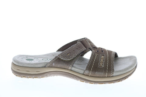 Earth Origins Sizzle Womens Brown Narrow Suede Flip-Flop Sandals Shoes