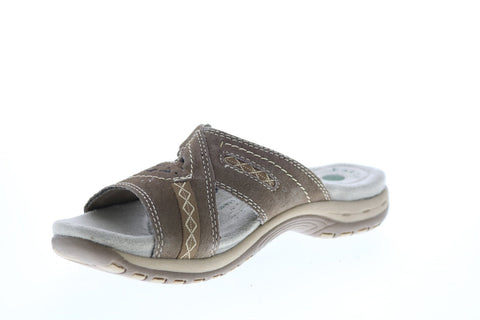 Earth Origins Sizzle Womens Brown Narrow Suede Flip-Flop Sandals Shoes