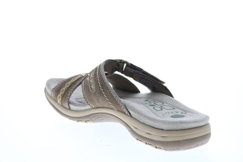 Earth Origins Sizzle Womens Brown Narrow Suede Flip-Flop Sandals Shoes