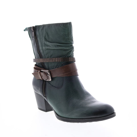 Earth Inc. Spruce Tumbled Leather Womens Green Leather Casual Dress Boots