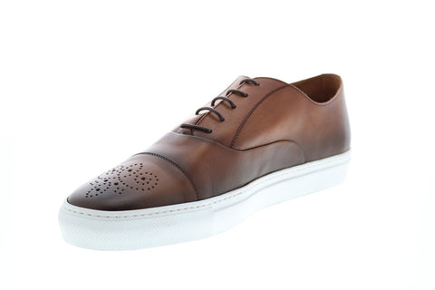 Bruno Magli STEFANO STEFANO Mens Brown Lace Up Designer Sneakers Shoes