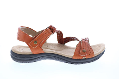 Earth Origins Stella Womens Brown Leather Strap Slingback Sandals Shoes