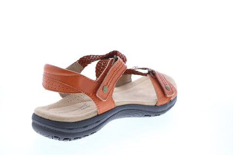 Earth Origins Stella Womens Brown Leather Strap Slingback Sandals Shoes