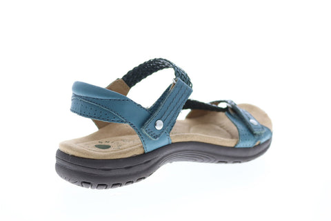 Earth Origins Stella Womens Blue Wide Leather Strap Slingback Sandals Shoes