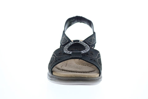 Earth Origins Stella Sabrina Womens Black Leather Slingback Sandals Shoes