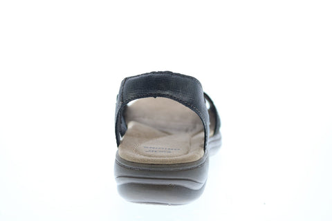 Earth Origins Stella Sabrina Womens Black Leather Slingback Sandals Shoes