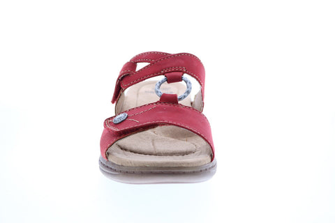 Earth Origins Stella Suzanne Womens Red Leather Strap Slingback Sandals Shoes