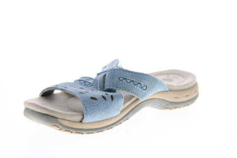 Earth Origins Sterling Womens Blue Suede Strap Sandals Shoes