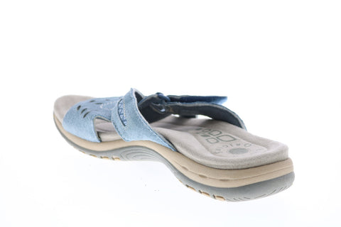 Earth Origins Sterling Womens Blue Suede Strap Sandals Shoes