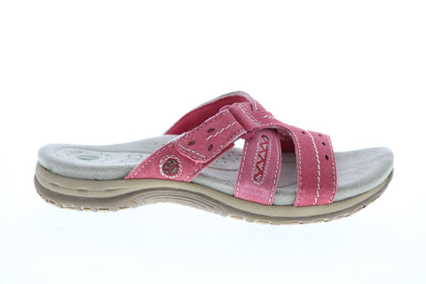 Earth Origins Sterling Womens Red Suede Strap Sandals Shoes