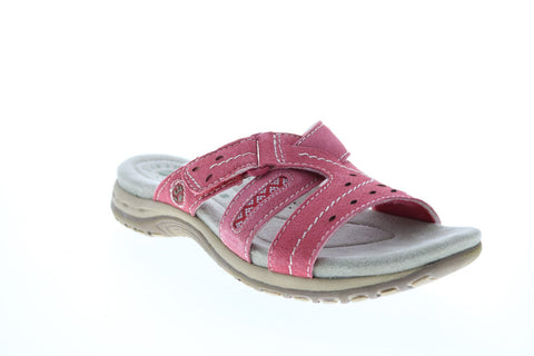 Earth Origins Sterling Womens Red Suede Strap Sandals Shoes