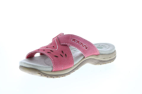 Earth Origins Sterling Womens Red Suede Strap Sandals Shoes