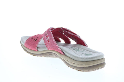 Earth Origins Sterling Womens Red Suede Strap Sandals Shoes