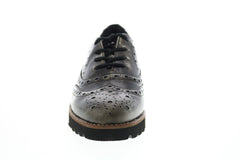 Earthies Santana Brush Lace Up Shoe Womens Gray Leather  display picture 1