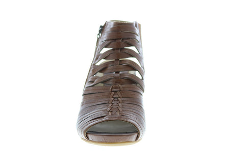 Earthies Siena SIENA-CIN Womens Brown Leather Zipper Pumps Heels Shoes