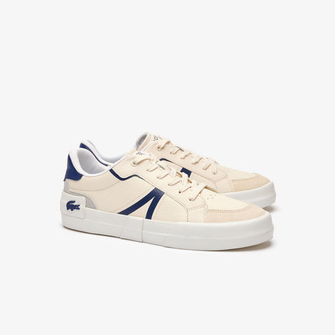 Lacoste L004 223 4 CMA Mens Beige Leather Lifestyle Sneakers Shoes