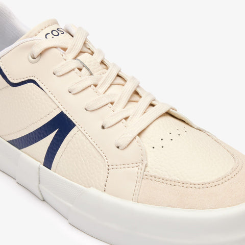 Lacoste L004 223 4 CMA Mens Beige Leather Lifestyle Sneakers Shoes