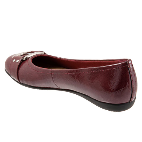 Trotters Sizzle Sign T1251-654 Womens Burgundy Extra Wide Ballet Flats Shoes