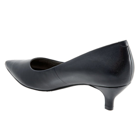 Trotters Paulina T1256-400 Womens Blue Extra Wide Leather Pumps Heels Shoes