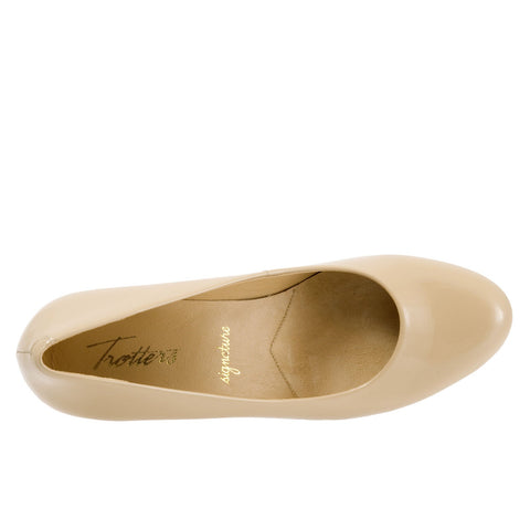Trotters Penelope T1355-130 Womens Beige Leather Pumps Heels Shoes